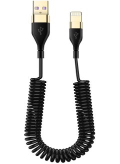 Coiled Lightning Cable for Apple CarPlay Expansion Spring Charge and Sync c/XS/XS Max/XR/Phone X/8/8 Plus/7/7 Plus iPad Pro More
