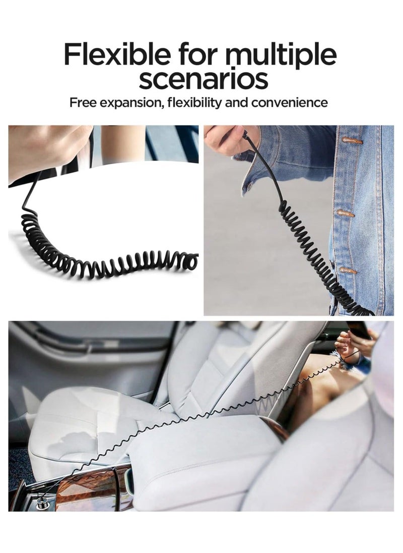 Y&D - Coiled Lightning Cable for Apple CarPlay Expansion Spring Charge and Sync c/XS/XS Max/XR/Phone X/8/8 Plus/7/7 Plus iPad Pro More - Image 1