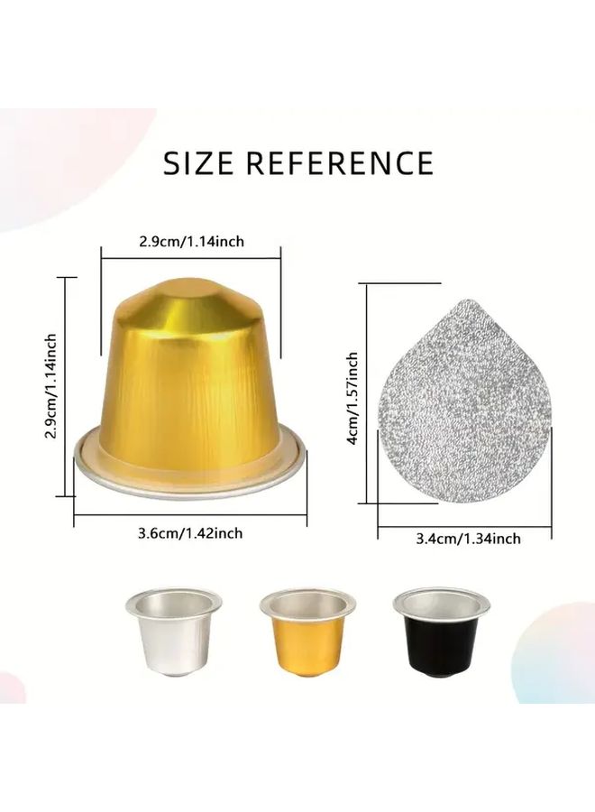 50 Pcs Black Coffee Filter Cup With Aluminum Heat Sealable Films Lids Capsule Kit Compatible With Nespresso Original Line Machines - Image 3