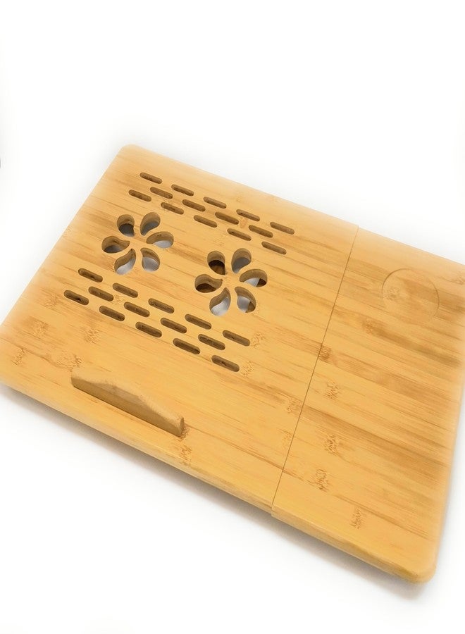 ذاي كوليكتبلز طاولة متعددة الوظائف من الخيزران من THY COLLECTIBLES، حامل كمبيوتر محمول، صينية إفطار، صينية تقديم طعام، مزودة بأرجل قابلة للتعديل، طولها 19 3/4 بوصة وعرضها 11 3/4 بوصة - Image 4