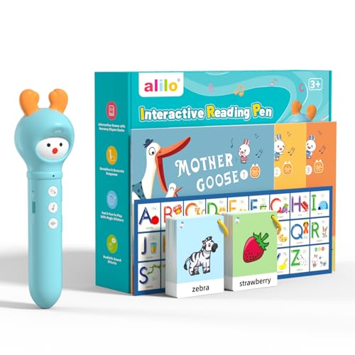 alilo Talking Pen Books Sets for Toddlers 36 Kids Learning Electronic Toys Early Educational Gifts for Boys Girls with 3 Interactive Audio Sound Books 100 Talking Flash Cards Alphabet - Image 1