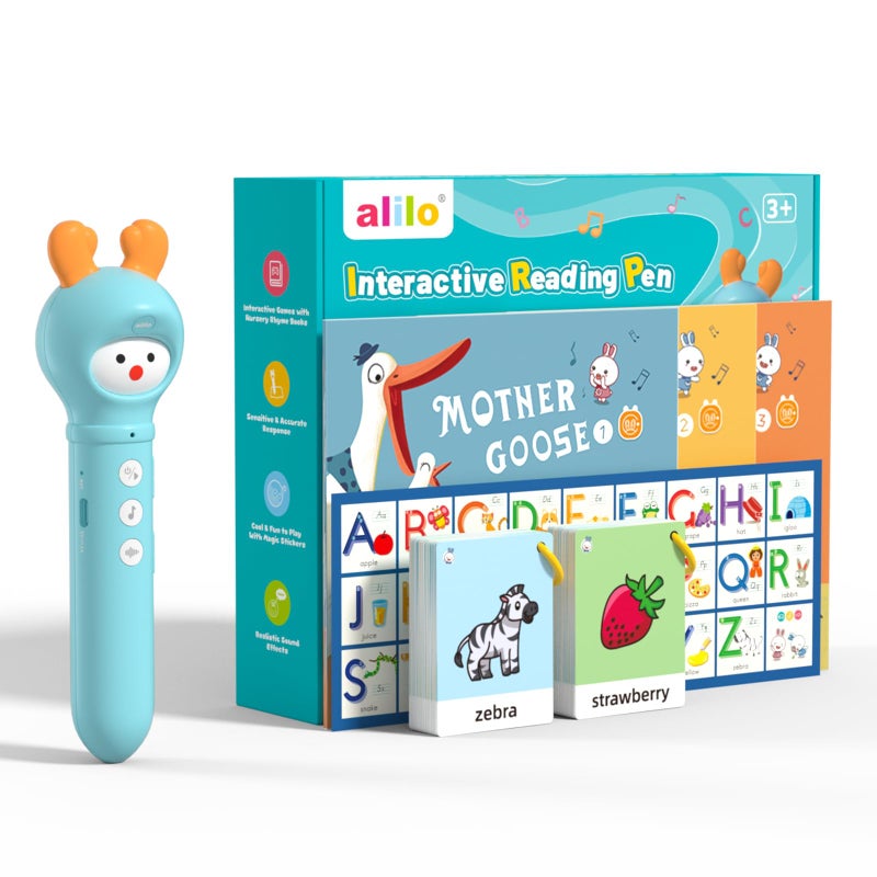 alilo Talking Pen Books Sets for Toddlers 36 Kids Learning Electronic Toys Early Educational Gifts for Boys Girls with 3 Interactive Audio Sound Books 100 Talking Flash Cards Alphabet - Image 3
