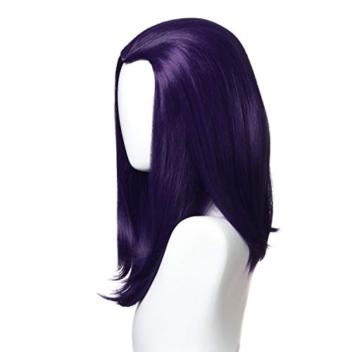 Qaccf 14 inches Shoulder Length Bob Halloween Cosplay Women Wig with Widows Peak (Purple) - Image 4