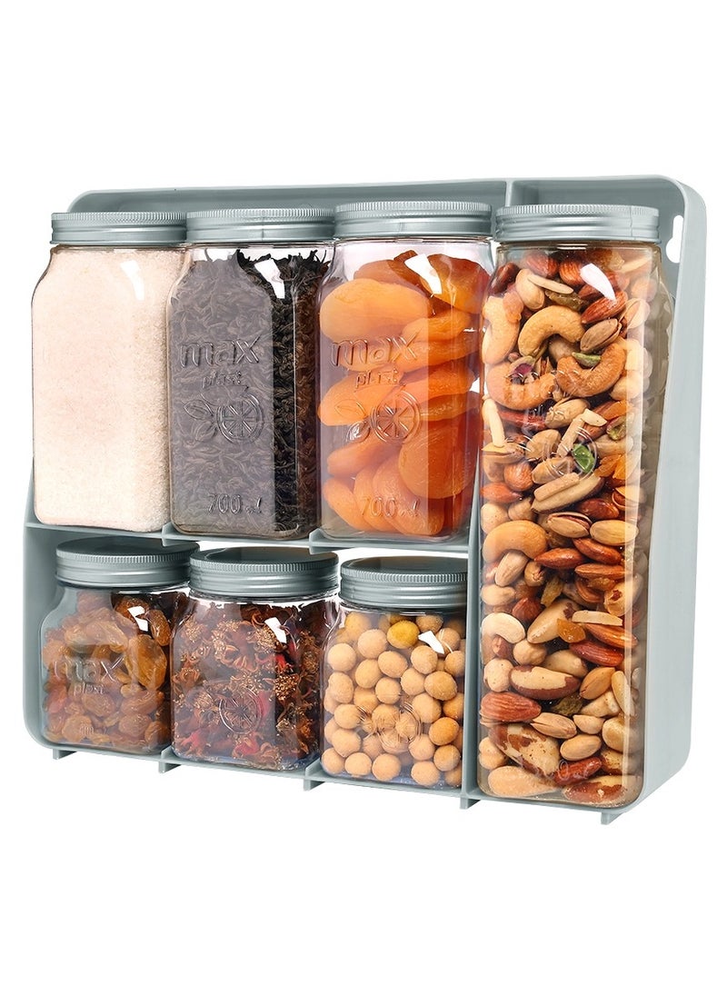 Generic Plastic spice jar set with stand multi color  - Image 1