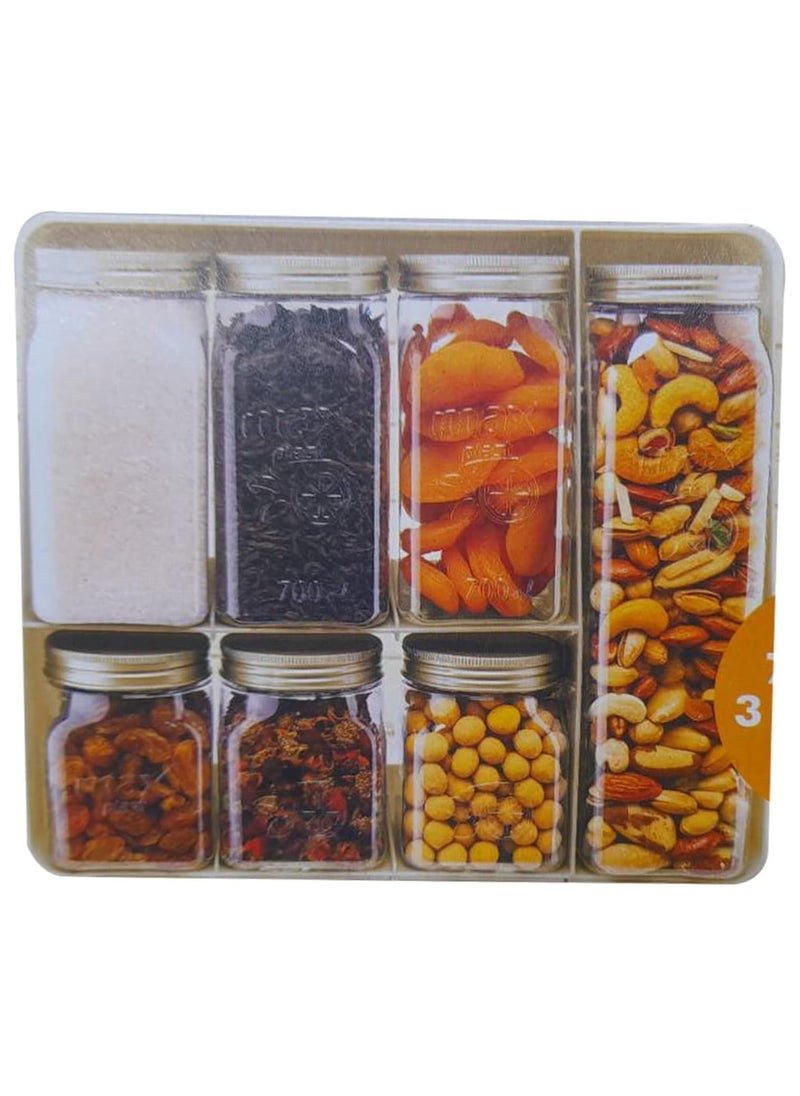 Generic Plastic spice jar set with stand multi color  - Image 2