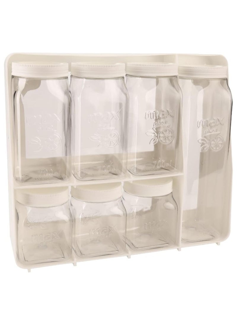 Generic Plastic spice jar set with stand multi color  - Image 4