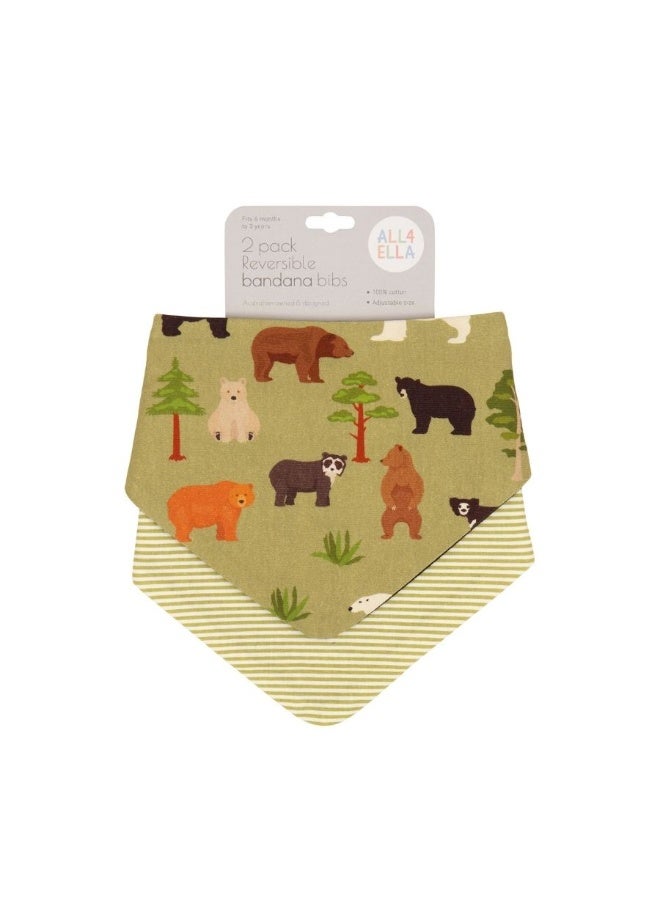 All4Ella Bandana Bibs 2 Pack - Bears - Image 3