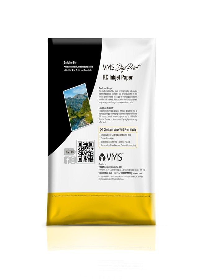ورق صور غير لامع VMS DigiPrint 240 GSM 4R (4x6) - مقاوم للماء، عبوة من 100 ورقة، متوافق مع جميع طابعات نفث الحبر - Image 2