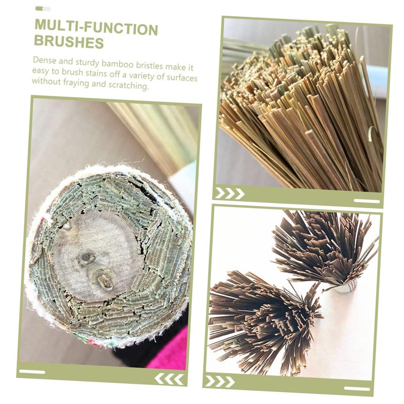 Long Handle Pot Brush 2 Pack Natural Material Multi Use Kitchen Scrubber for Wok Pan and Sink - Image 4