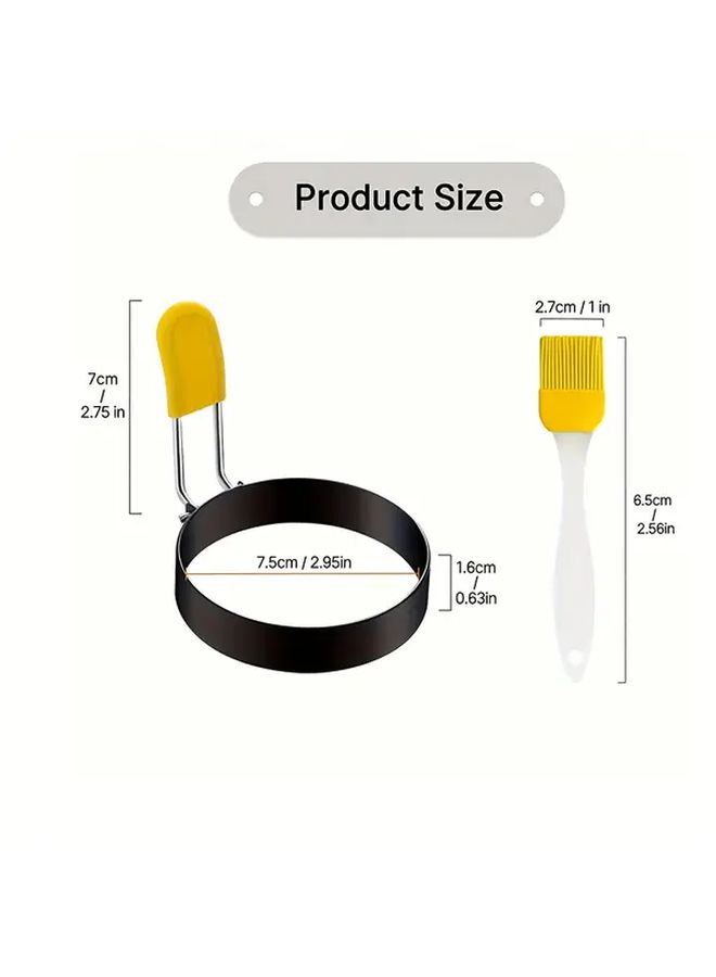 Four Round Egg Frying Molds Food Grade 304 Stainless Steel Breakfast Omelette Set - Image 3