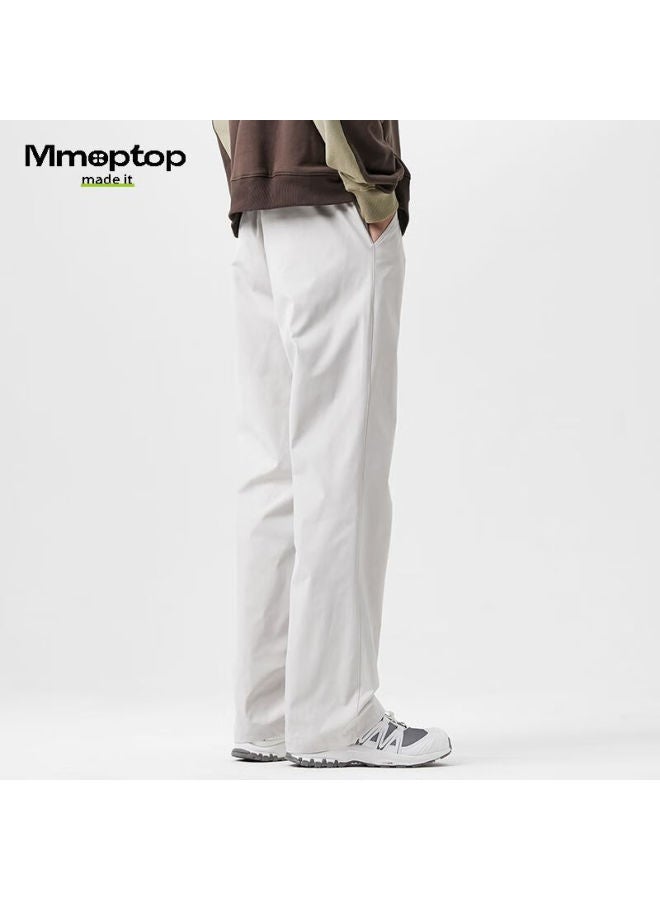Mmoptop Men's Spring And Summer Thin Ice Silk Loose Fit Sports Casual Pants K001 Gray 2XL - Image 1