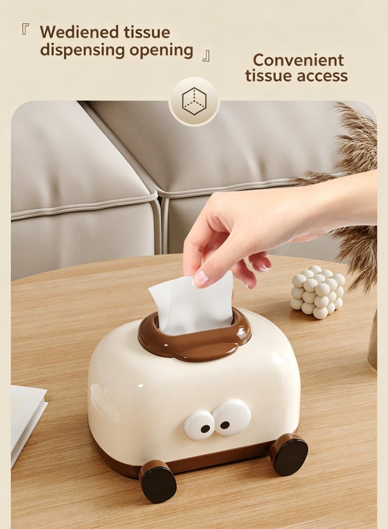 Cute Cartoon Tissue Box Cover, Desktop Rectangular Facial Tissue Holder u0026 Dispenser, Funny Novelty Home Decor Tissue Organizer for Dresser, Living Room, Bedroom and Bathroom - Image 5