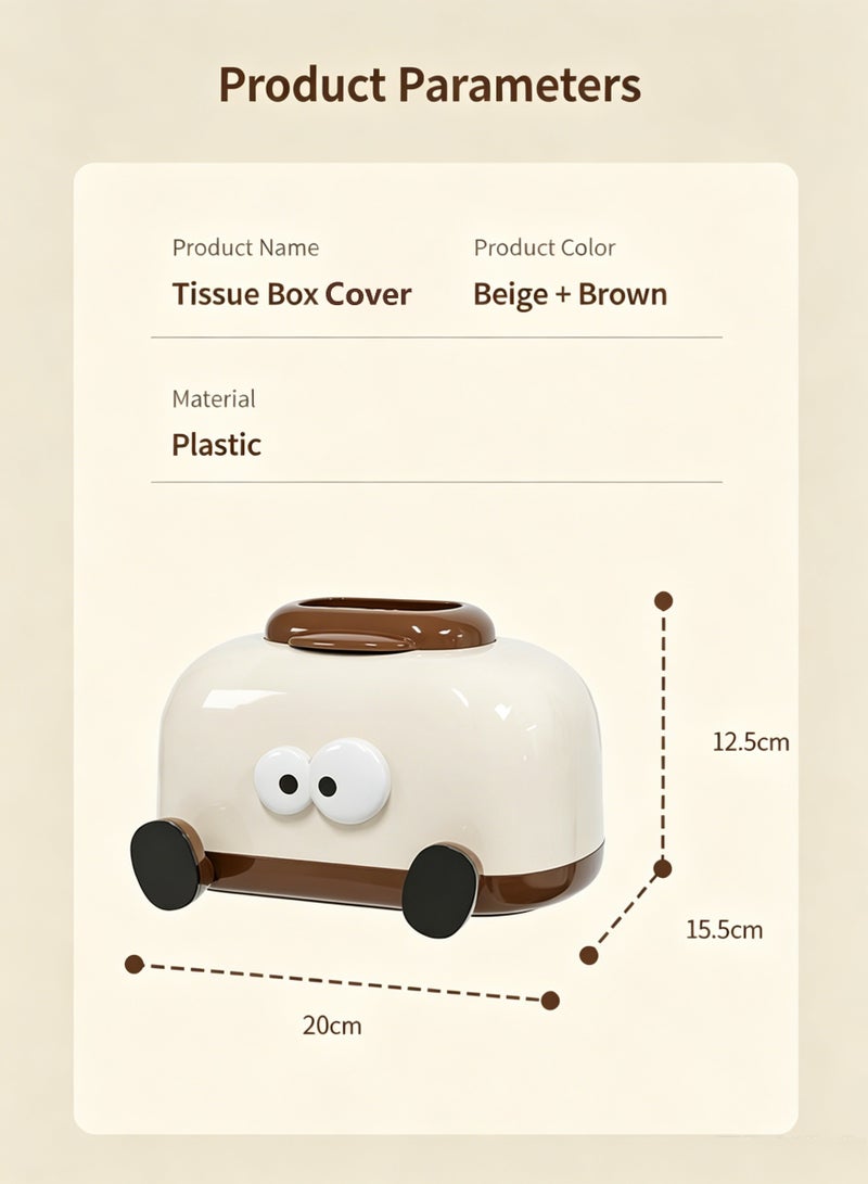 Cute Cartoon Tissue Box Cover, Desktop Rectangular Facial Tissue Holder u0026 Dispenser, Funny Novelty Home Decor Tissue Organizer for Dresser, Living Room, Bedroom and Bathroom - Image 2