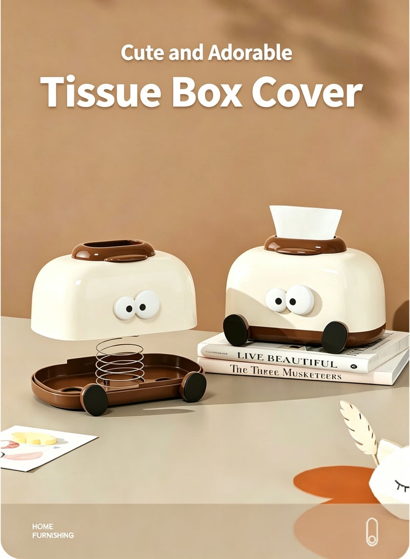 Cute Cartoon Tissue Box Cover, Desktop Rectangular Facial Tissue Holder u0026 Dispenser, Funny Novelty Home Decor Tissue Organizer for Dresser, Living Room, Bedroom and Bathroom - Image 1