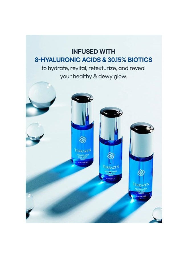 Terrazen - Aqua Recharge Deep Moist Serum, 1.85 fl oz / 55ml - Korean Face Serum, K Beauty, Biotics Intensive Serum, +8 Hyaluronic Acid for Dewy Radiance - Image 1