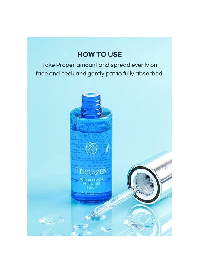 Terrazen - Aqua Recharge Deep Moist Serum, 1.85 fl oz / 55ml - Korean Face Serum, K Beauty, Biotics Intensive Serum, +8 Hyaluronic Acid for Dewy Radiance - Image 1