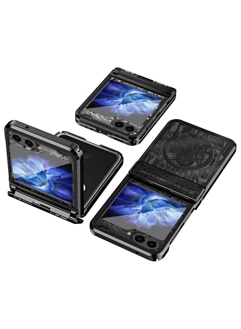 عام حافظة هاتف قابلة للطي متوافقة مع Samsung Galaxy Z Flip 6، مزودة بحماية للمفصل، حافظة هاتف كهربائية الطلاء، توفر حماية كاملة وقوية، رقيقة وخفيفة الوزن. - Image 1