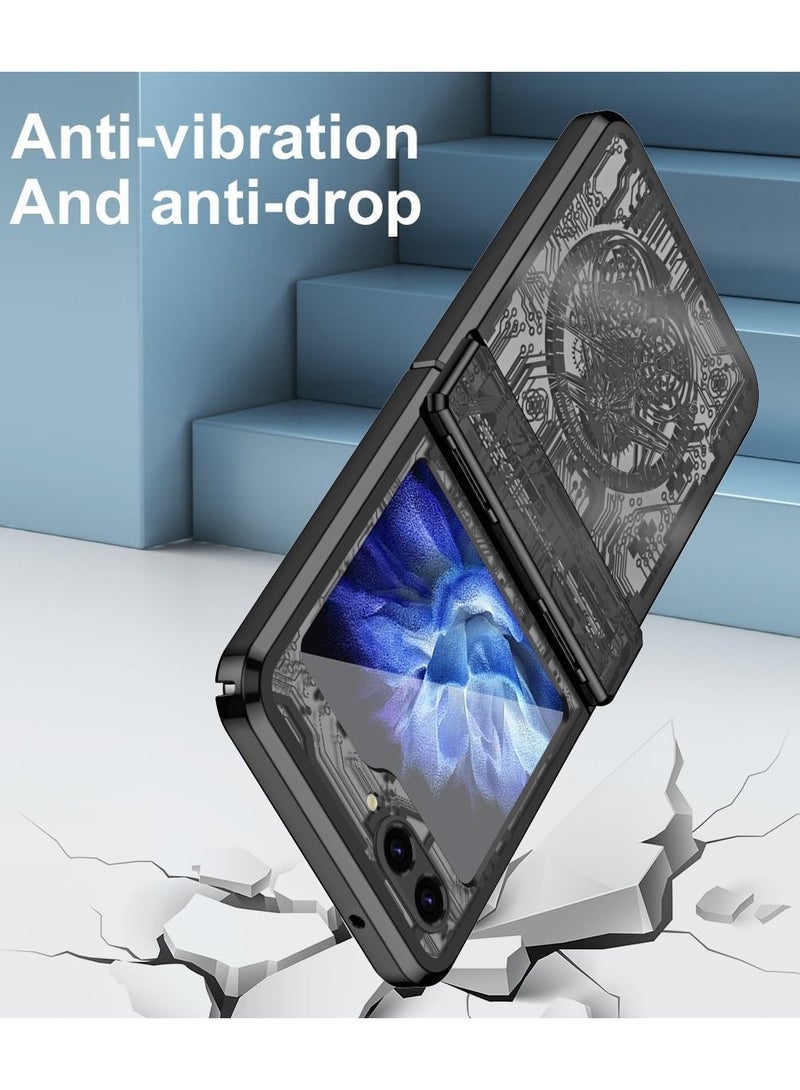 عام حافظة هاتف قابلة للطي متوافقة مع Samsung Galaxy Z Flip 6، مزودة بحماية للمفصل، حافظة هاتف كهربائية الطلاء، توفر حماية كاملة وقوية، رقيقة وخفيفة الوزن. - Image 5