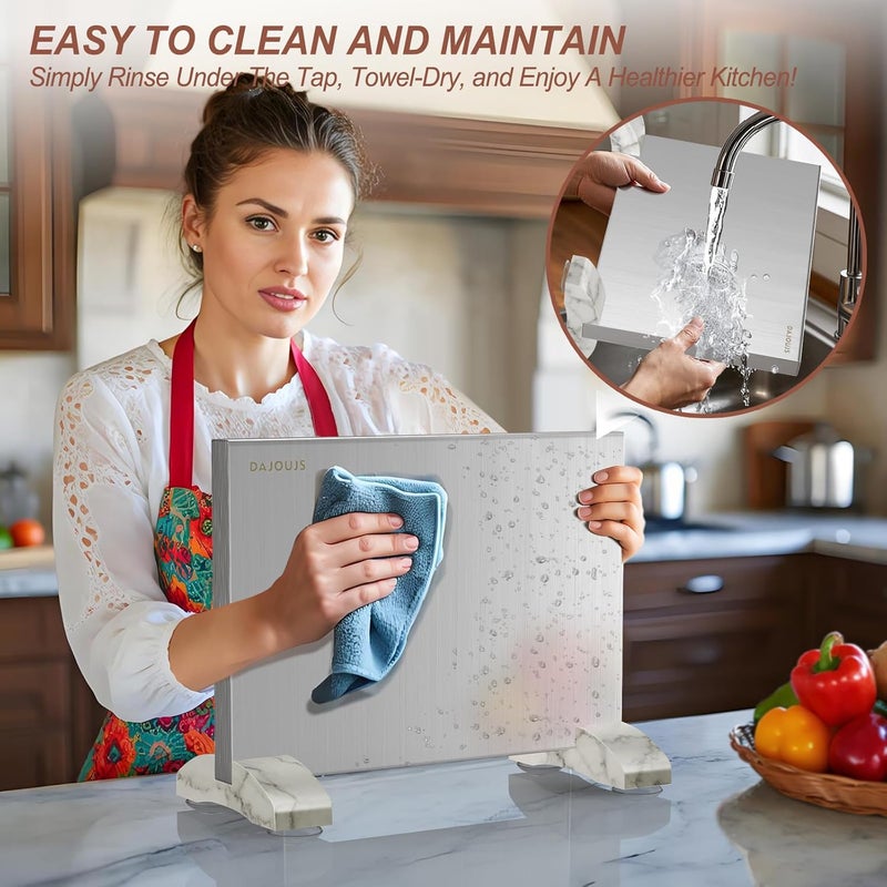 DAJOUJS Magnetic Knife Block, Magnetic Kitchen Knife Holder Stand with Strong Magnet Strip for Kitchen Counter, Stainless Steel Double-Sided Universal Knife Storage Rack Organizer Without Knives - Image 4