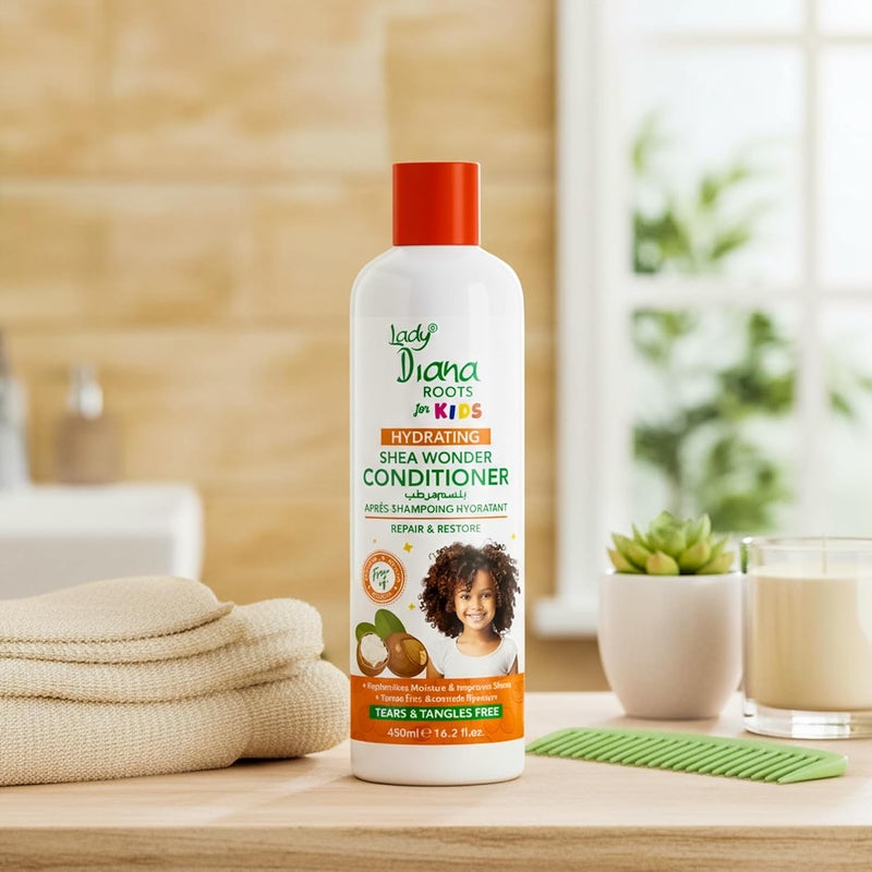 Lady Diana Roots Kids Shea Wonder Conditioner 480ml - Gentle & Nourishing Hair Care for Kids - Image 3