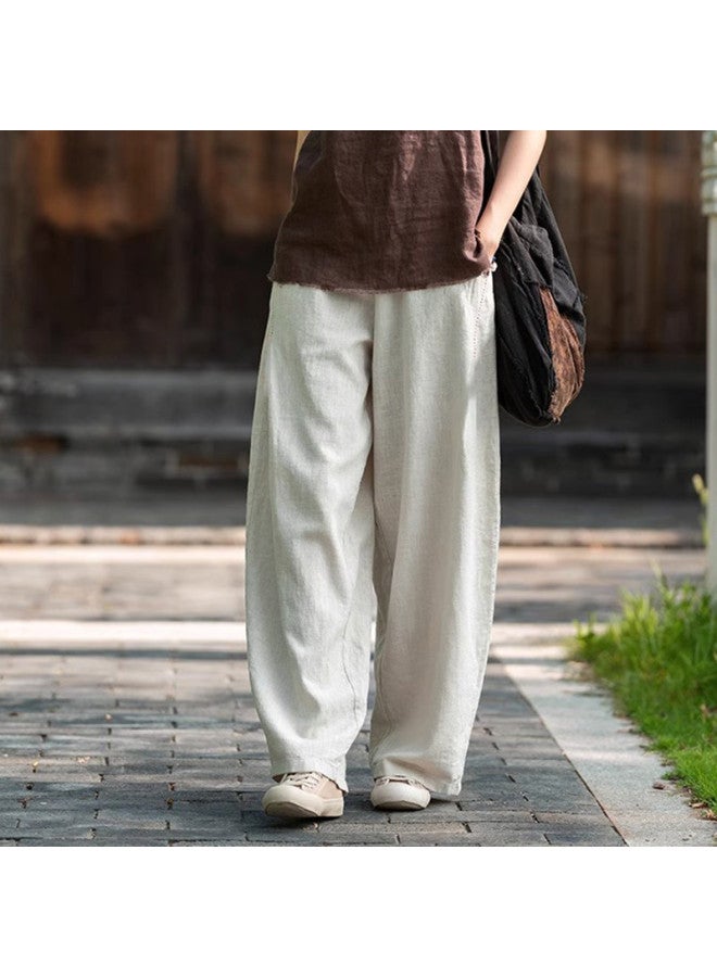 XINYANG Pure Cotton Lantern Pants For Women, 2025 Autumn Thickened Bamboo Cotton Wide-Leg Pants, High-Waisted Straight-Leg Casual Trousers - Image 5