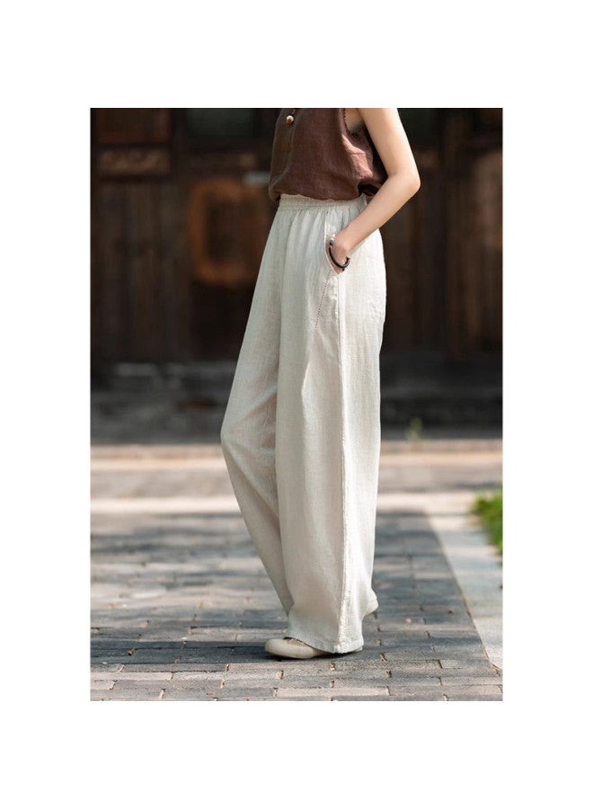 XINYANG Pure Cotton Lantern Pants For Women, 2025 Autumn Thickened Bamboo Cotton Wide-Leg Pants, High-Waisted Straight-Leg Casual Trousers - Image 3