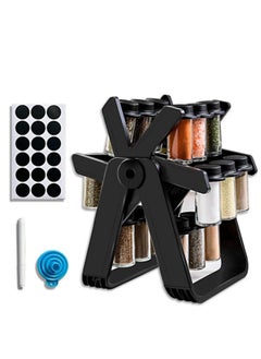 XiuWoo 18-Piece Rotating Ferris Wheel Glass Spice Jar Set Seasoning Bottle Spice Jar With Accessories 120ml  - Image 1