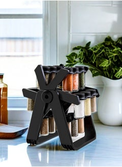 XiuWoo 18-Piece Rotating Ferris Wheel Glass Spice Jar Set Seasoning Bottle Spice Jar With Accessories 120ml  - Image 3
