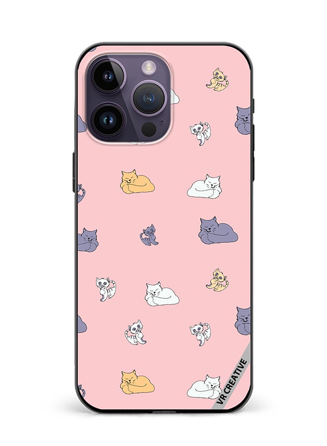 VR CREATIVE Protective Case Cover For Apple iPhone 16 Pro Max Sleeping Cats And Playing Kittens Design Multicolour