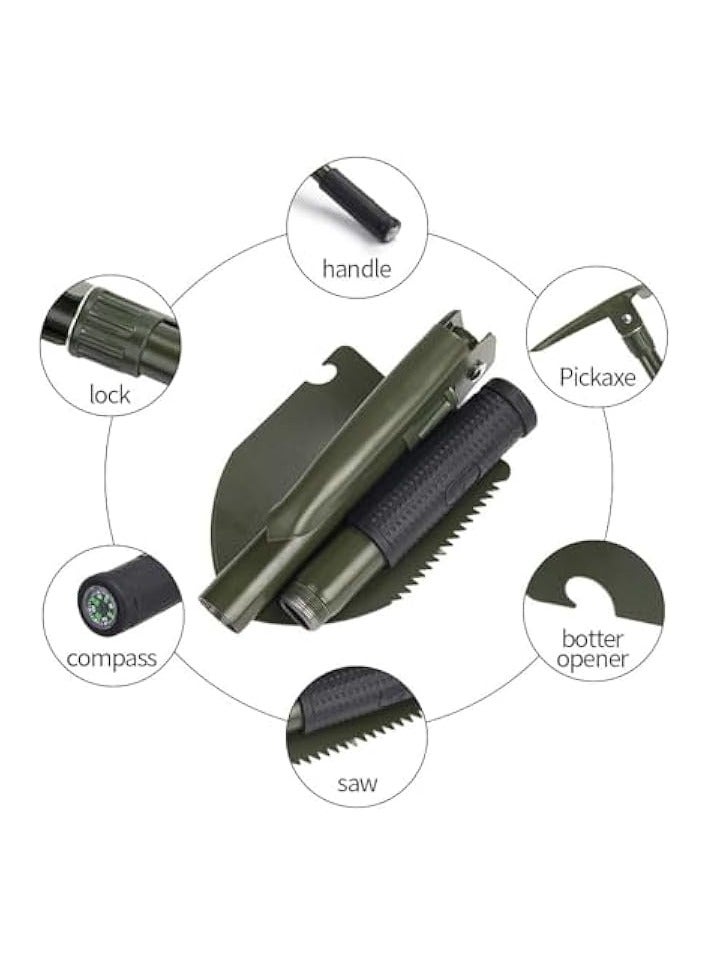 erorex Multi-Function Portable Folding Camping Shovel, Survival Spade Trowel, Stainless Steel, Collapsible, for Hiking, Backpacking, Gardening  - Image 4