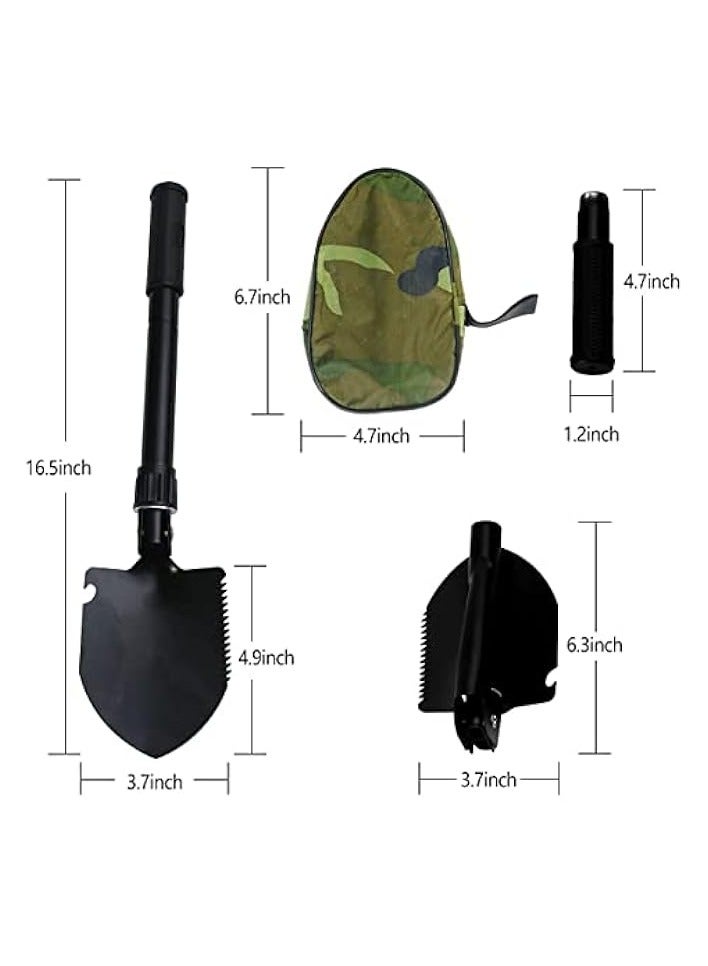erorex Multi-Function Portable Folding Camping Shovel, Survival Spade Trowel, Stainless Steel, Collapsible, for Hiking, Backpacking, Gardening  - Image 2