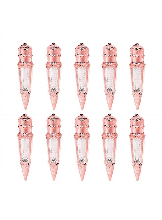 CTKcom 3ml Lip Gloss Tubes Lipstick Tubes with Radish Shape Empty Plastic Refillable Lip Gloss Containers with Wand, for Women Girls DIY Cosmetic Makeup,Rose Gold,10 Pack - Image 1