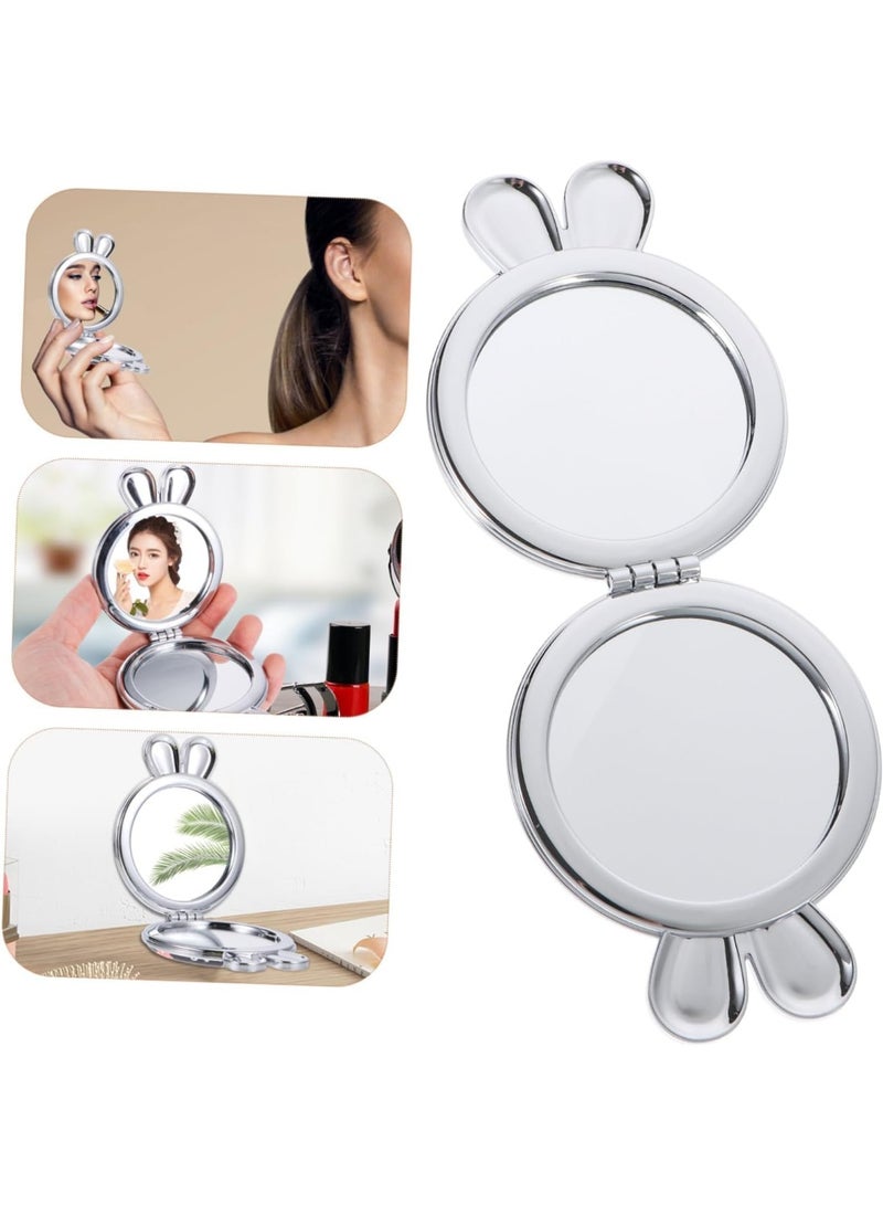 Generic Mirror Vintage Mirror Portable Makeup Mirror Handheld Mirror Pu Case Mirror Mini Purse Sliver Purse Makeup Hand Mirror Compact Tote Purse Travel Round Glass Wallet random color  - Image 2