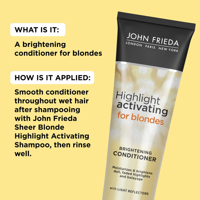 John Frieda Sheer Blonde Highlight Activating Conditioner, Brightening Conditioner for Blonde Hair, Maintains Moisture and Enhances Color with Avocado Oil, 8.45 Oz, Pack of 2 - Image 3