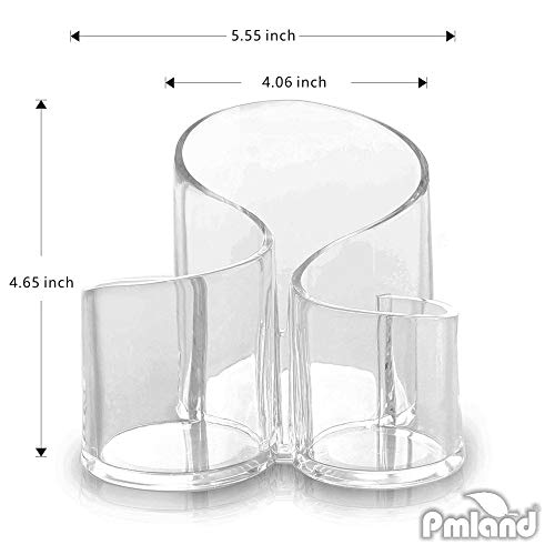 PMLAND Large Wavy Acrylic Makeup Brush and Cosmetic Holder - Image 2