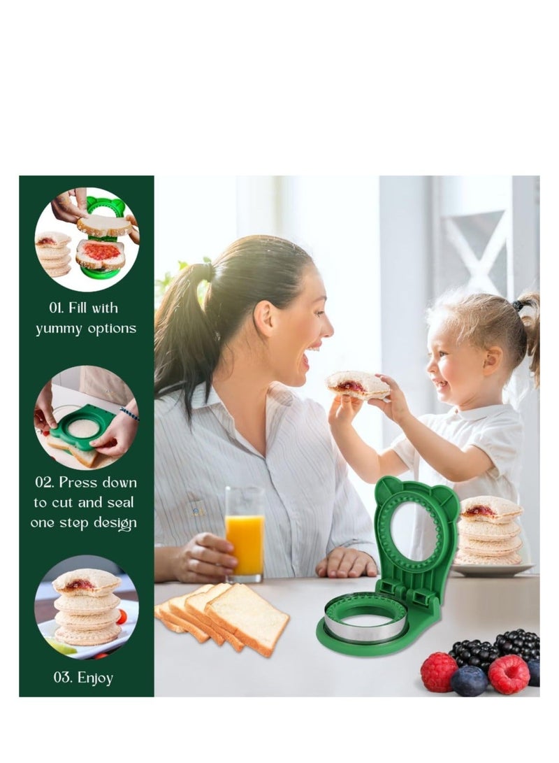 Y&D Sandwich Cutter and Sealer Uncrustables Maker Stainless Steel Bread For Kids Bento Box for DIY Decruster Pocket Sandwiches - Image 3