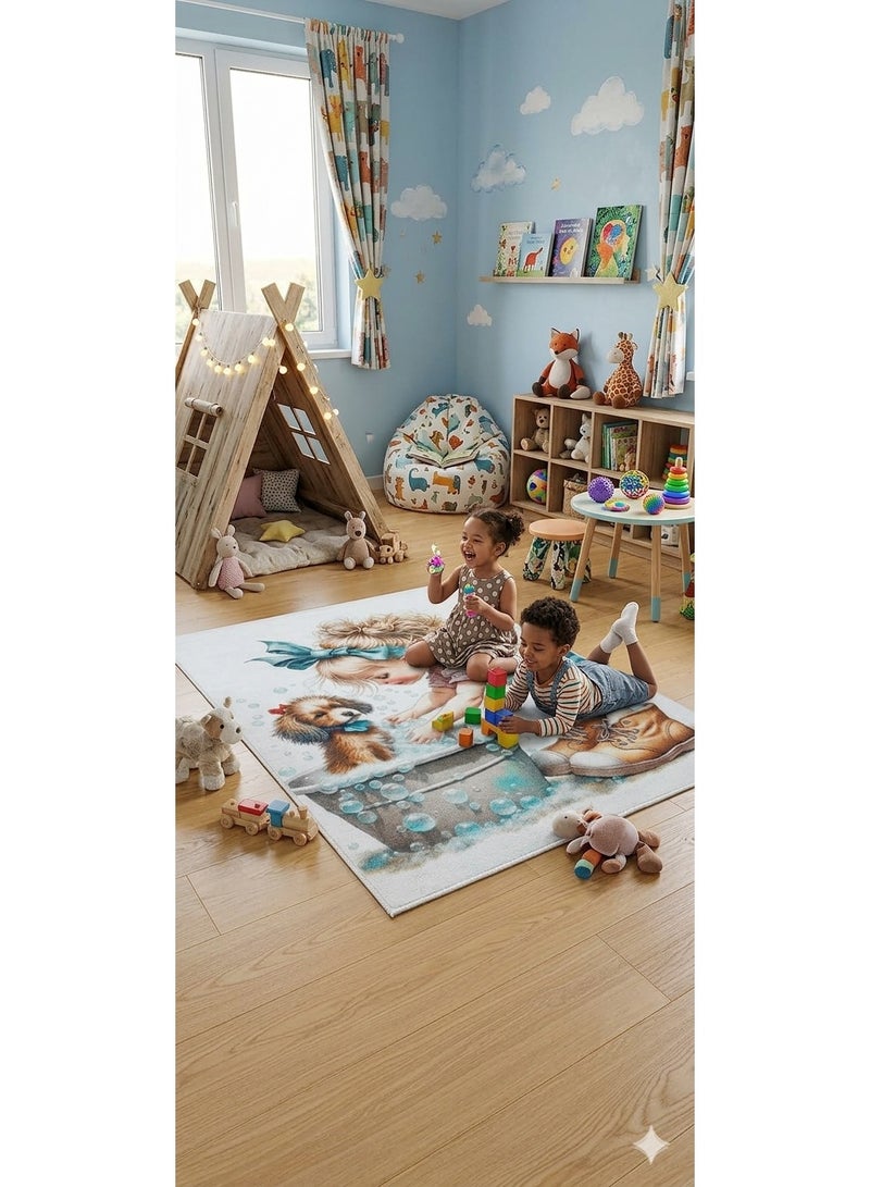 سجادة أطفال 3D مودرن - بديل سجاد بتصميم "مرح الاستحمام" - مقاس 120×180 سم - ظهر مانع للانزلاق وقابلة للغسيل - Image 3