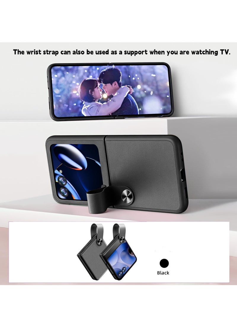 KASTWAVE Case for Motorola Razr Plus 2023 Case, PU Leather + Hard PC Shell Ultra Thin Slim Durable Protective Phone Case Cover for Moto Razr40Ultra Case, Feel Leather Case, for Men Women Boy Girl - Image 2