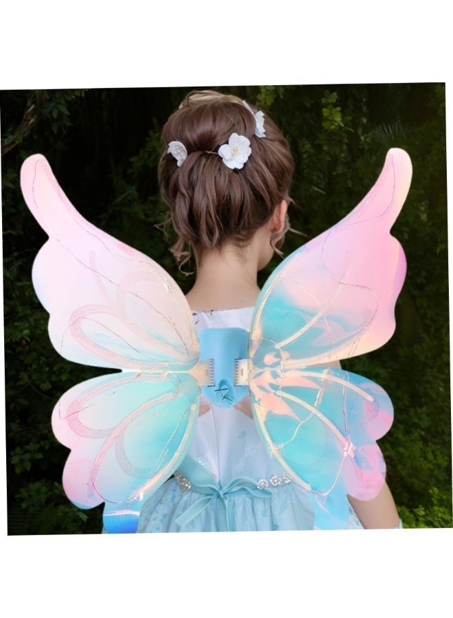 Lighted Electric Butterfly Wings Glowing Fairy Wings Fancy Dress Costume Princess Halloween Dress Up Costume for Children Pet - Image 2