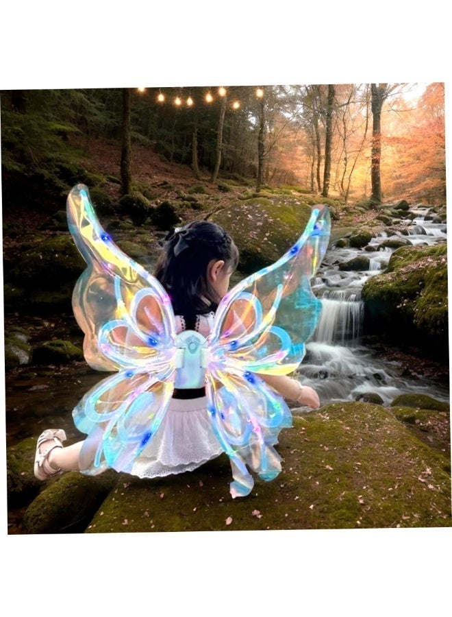 Lighted Electric Butterfly Wings Glowing Fairy Wings Fancy Dress Costume Princess Halloween Dress Up Costume for Children Pet - Image 4
