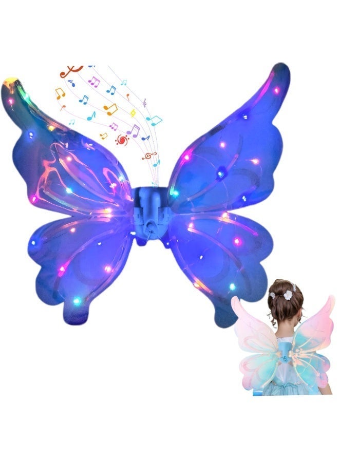 Lighted Electric Butterfly Wings Glowing Fairy Wings Fancy Dress Costume Princess Halloween Dress Up Costume for Children Pet - Image 3