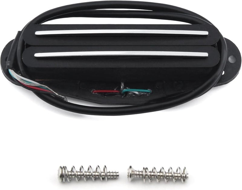 FLEOR Hot Dual Rail Humbucker Single-Coil-Sized Guitar Humbucker Pickup(6-7K), Black - Image 1