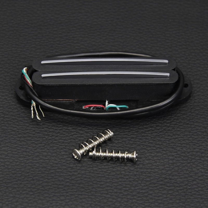 FLEOR Hot Dual Rail Humbucker Single-Coil-Sized Guitar Humbucker Pickup(6-7K), Black - Image 3