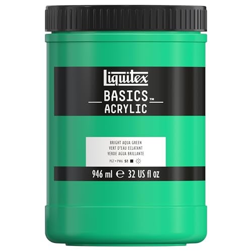Liquitex BASICS Acrylic Paint 946ml 32oz Jar Bright Aqua Green - Image 1