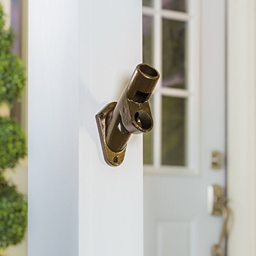 Evergreen Flag Bracket Two-Position 45 and 90 Degree | Cast Iron | Bronze| Hardware Incl | Outdoor Home | Residential or Commercial | Pole - Not Included - Image 3