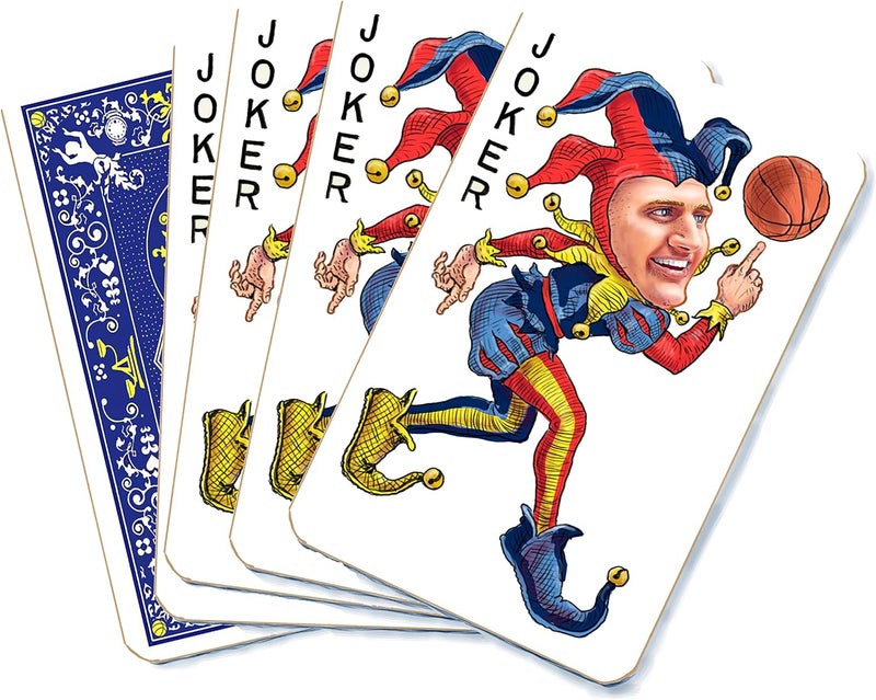 Handmade The Joker 10 Pack of Playing Cards - Nikola Jokic Denver Illustration Real Linen Rounded Corner Playing Cards - Only Jokers (Not Full Deck) - Image 1