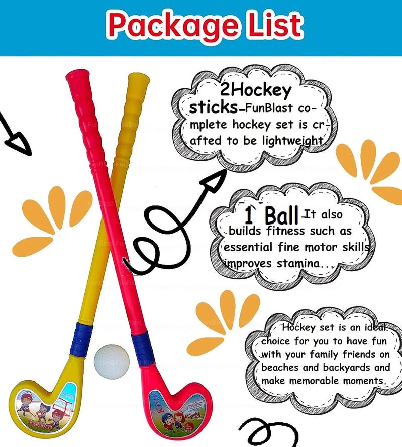FunBlast Hockey Toys for Kids Hockey Set for Kid – Hockey Set with Ball for Kids Sports Games for Kids Learning Sports Items for Kids, Boys & Girls – Multicolor - Image 4
