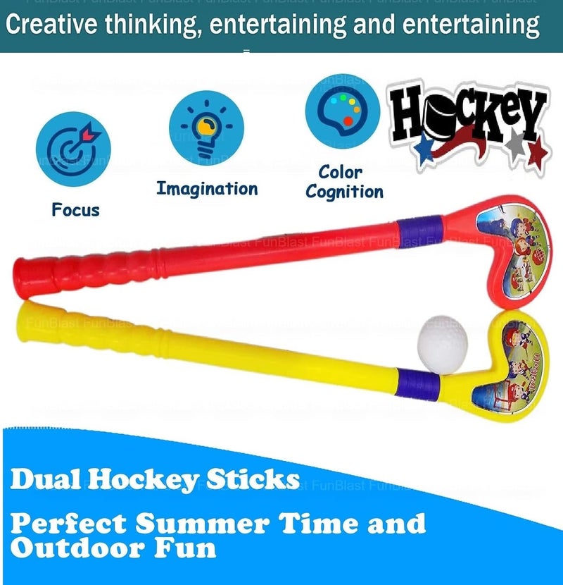 FunBlast Hockey Toys for Kids Hockey Set for Kid – Hockey Set with Ball for Kids Sports Games for Kids Learning Sports Items for Kids, Boys & Girls – Multicolor - Image 2