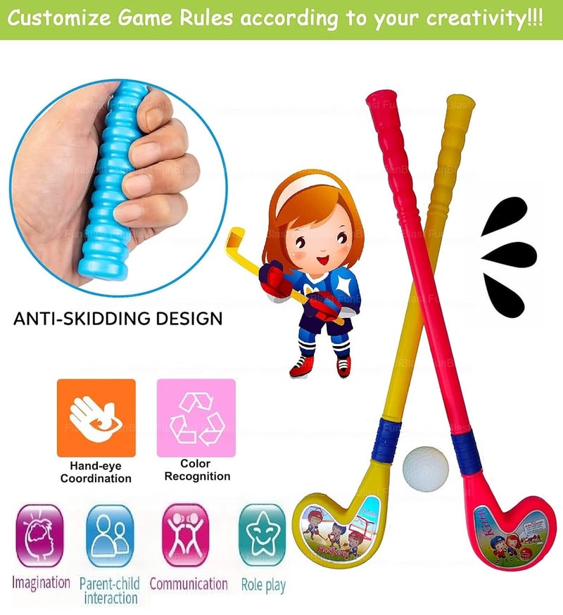 FunBlast Hockey Toys for Kids Hockey Set for Kid – Hockey Set with Ball for Kids Sports Games for Kids Learning Sports Items for Kids, Boys & Girls – Multicolor - Image 5