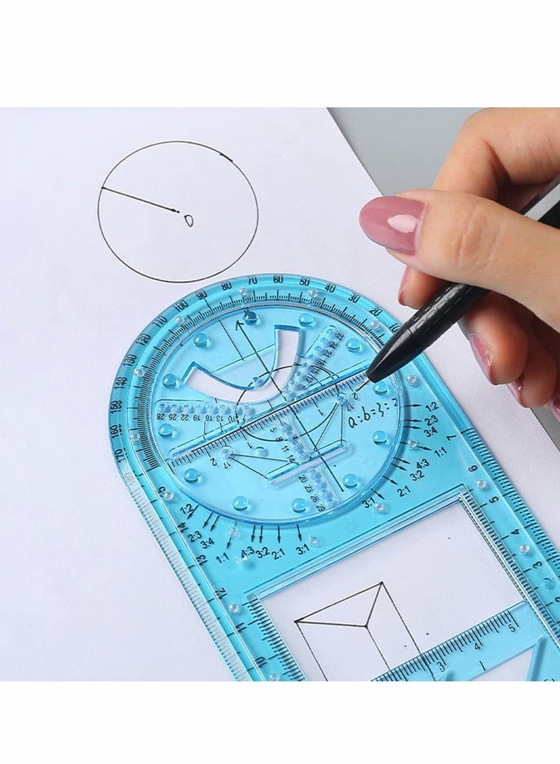 KASTWAVE Drawing Ruler Geometric Ruler Drawing Template Measuring Tool Plastic Draft Rulers for School Office Supplies for Studying - Image 4